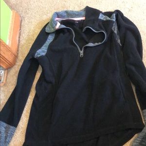 Black and gray half zip